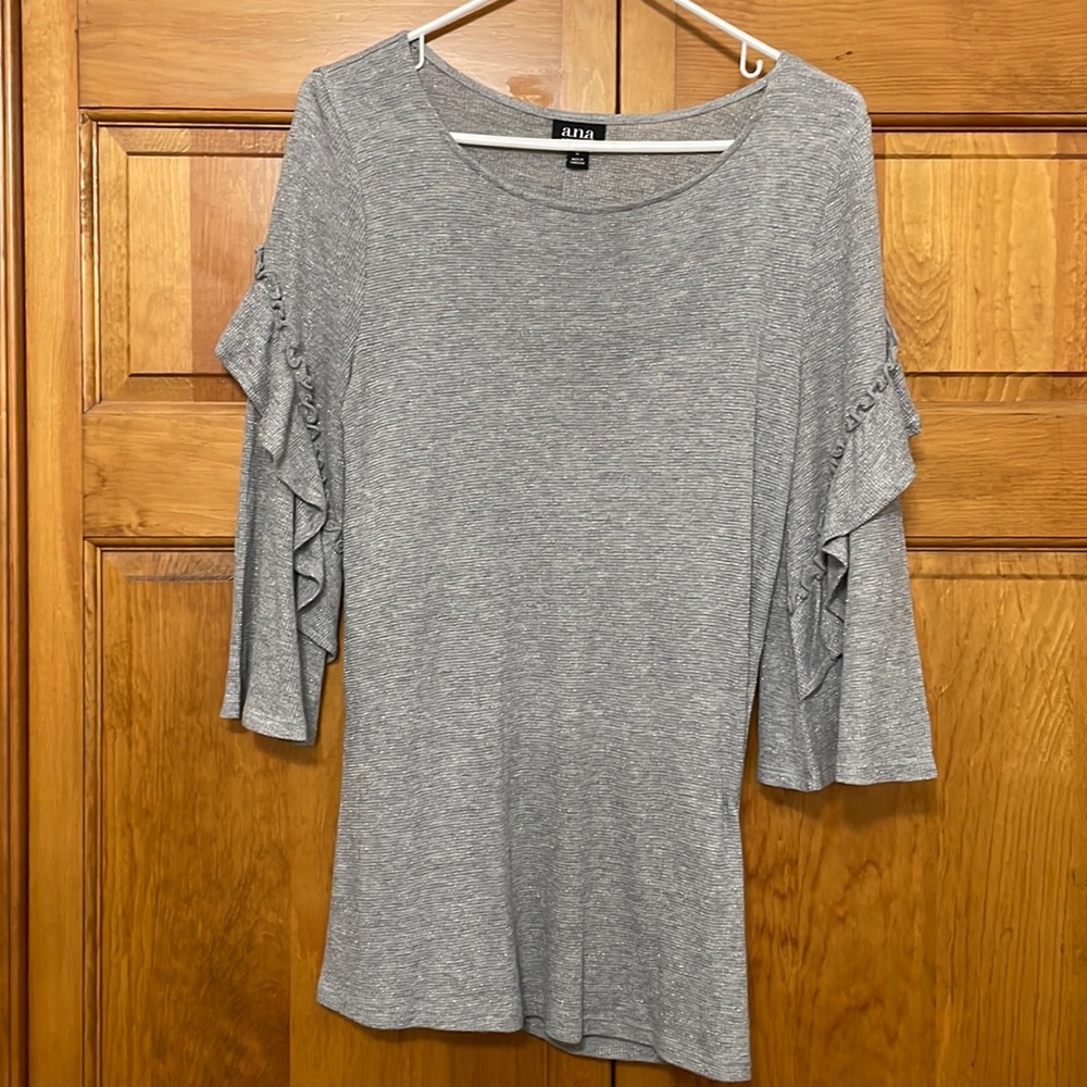 a.n.a. Top with Ruffle Sleeves - Size Large